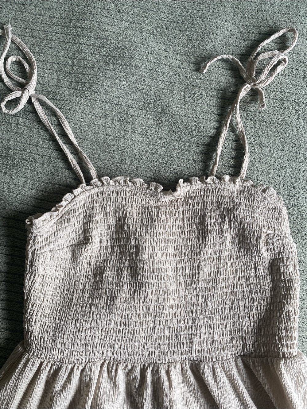 H&M Cream Sundress with Tie Straps